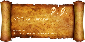 Pálka Janina névjegykártya